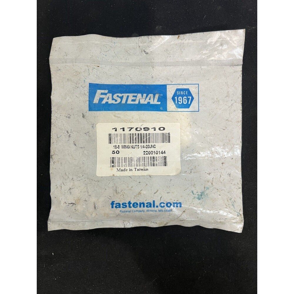 Fastenal 18‑8 Stainless Wing Nuts 1/4‑20 UNC – Qty 50 – New Unopened – Rough Pac